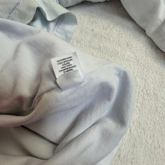 J. Jill Womens Long Sleeve Linen Popover Shirt Blouse Medium Light Blue Casual - Picture 5 of 10